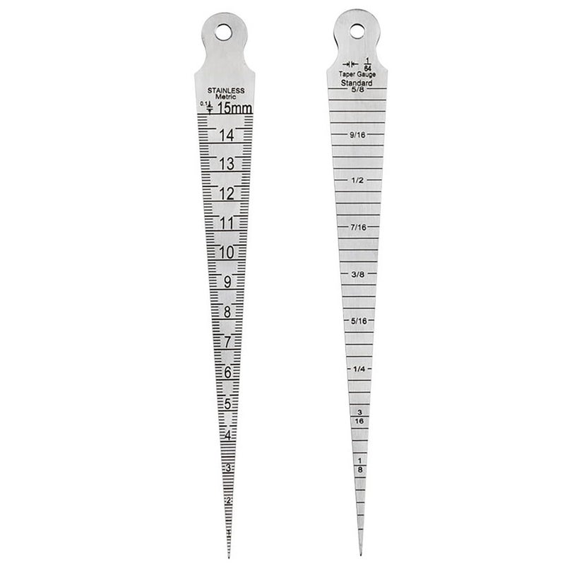 YTgilo Stainless Steel High Precision Gap Tip Ruler Hole Ruler Taper Ruler 0 to 15mm Wedge Plug Ruler Used to Measure Cylindrical Holes Hole Gap Size Weld Measurement - Image 3